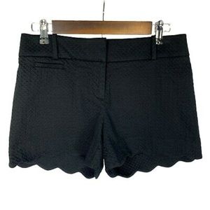 LOFT black riviera scalloped shorts
